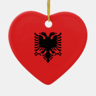 Flagge von Albanien - Flamuri Kombëtar - Keramik Ornament