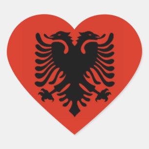 Flagge von Albanien Herz-Aufkleber