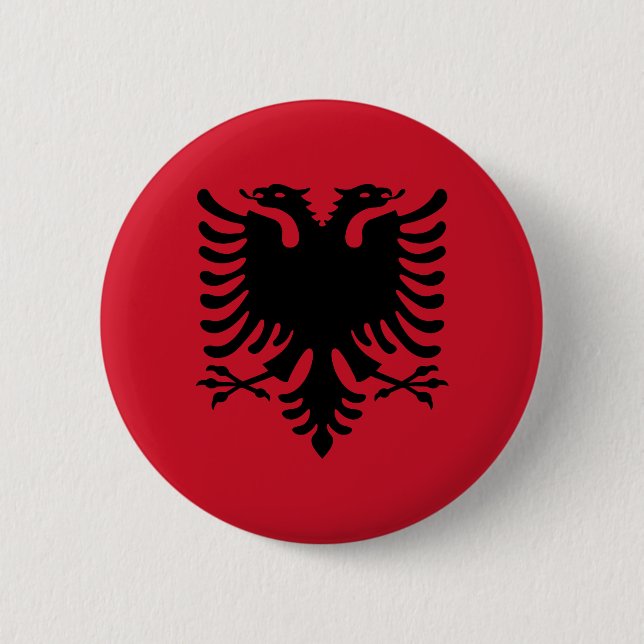 Flagge von Albanien-Knopf Button (Vorderseite)