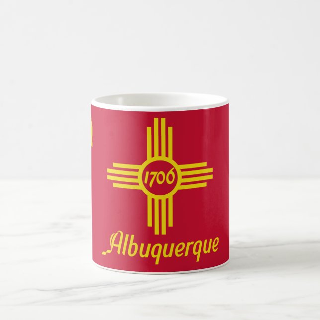 Flagge von Albuquerque (New Mexico) Kaffeetasse (Mittel)