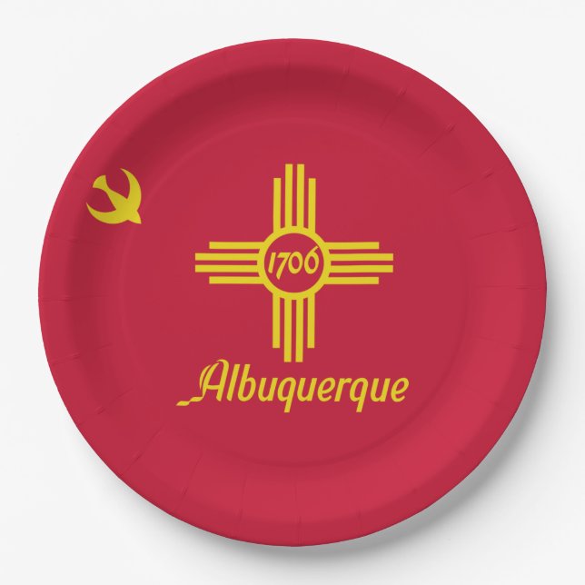 Flagge von Albuquerque (New Mexico) Pappteller (Vorderseite)