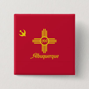 Flagge von Albuquerque, New Mexico Pinback-Button Button