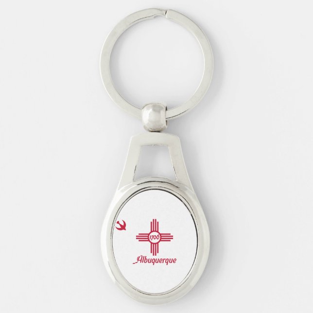 Flagge von Albuquerque, New Mexico Schlüsselanhäng Schlüsselanhänger (Vorderseite)