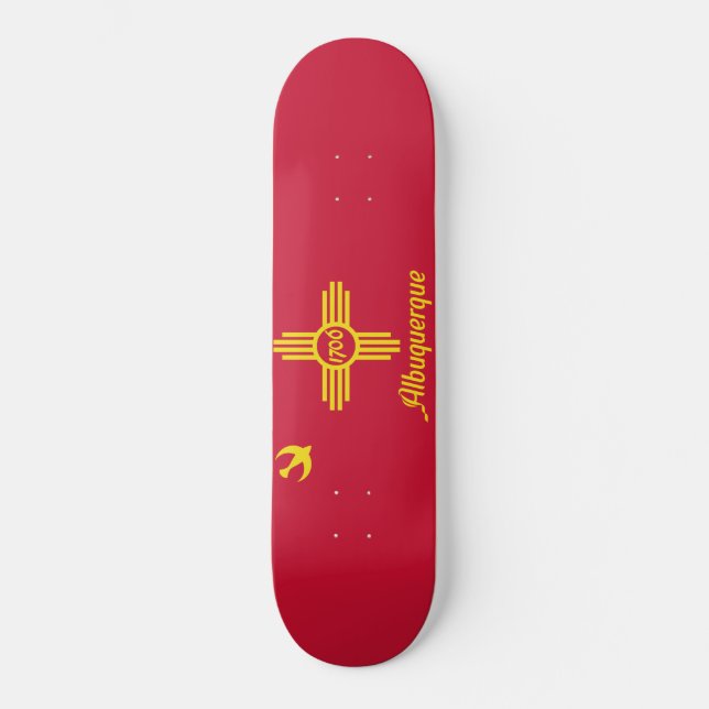 Flagge von Albuquerque (New Mexico) Skateboard (Vorderseite)