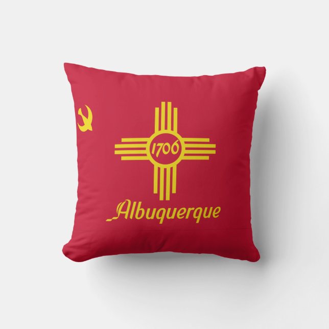 Flagge von Albuquerque, New Mexico Throw Kissen (Vorderseite)