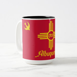 Flagge von Albuquerque (New Mexico) Zweifarbige Tasse