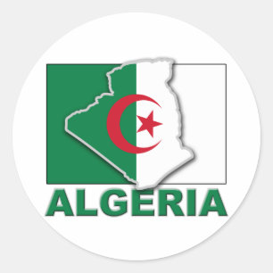 Flagge von Algerien Land Runder Aufkleber