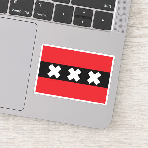 Flagge von Amsterdam Aufkleber