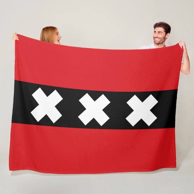 Flagge von Amsterdam Fleecedecke (Beispiel)