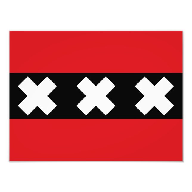 Flagge von Amsterdam Fotodruck (Vorne)