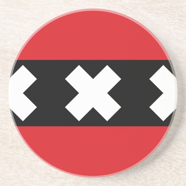 Flagge von Amsterdam Getränkeuntersetzer (Vorne)