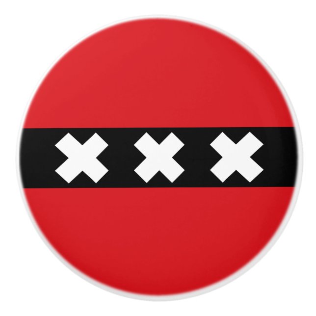 Flagge von Amsterdam Keramikknauf (Vorderseite)