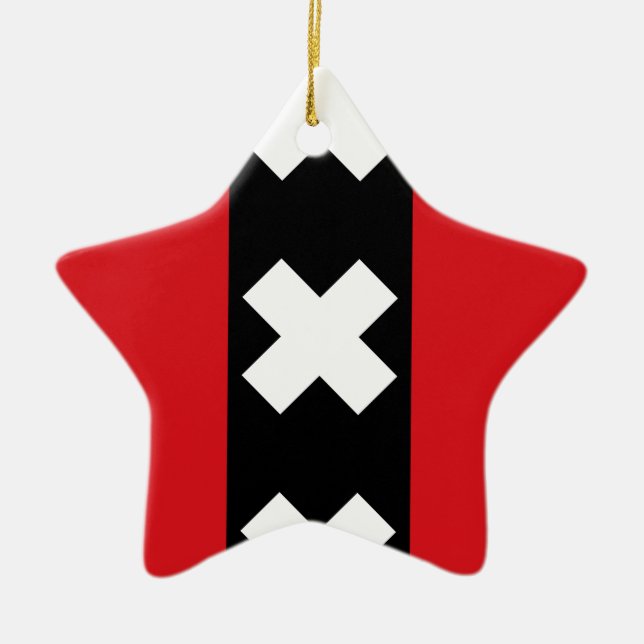 Flagge von Amsterdam Keramikornament (Vorne)