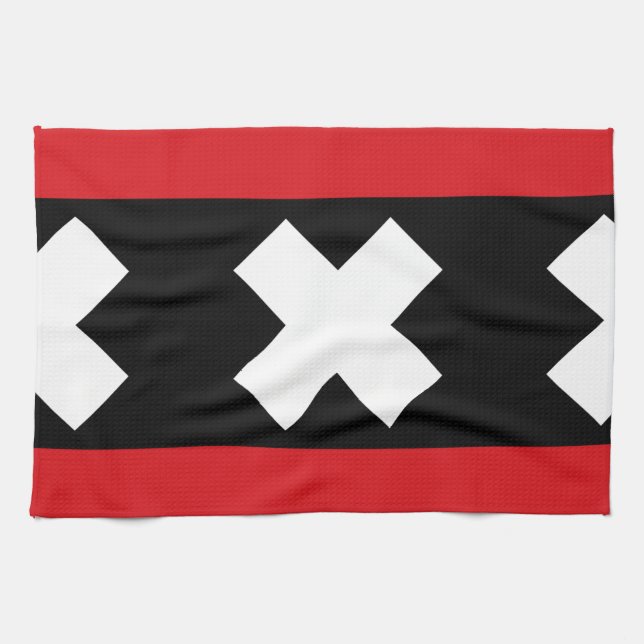 Flagge von Amsterdam Küchentuch (Horizontal)