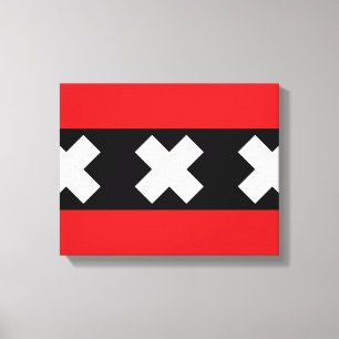 Flagge von Amsterdam Leinwanddruck