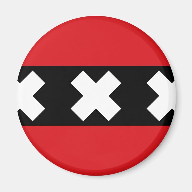 Flagge von Amsterdam Magnet (Vorne)
