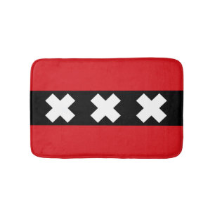 Flagge von Amsterdam, Niederlande Badezimmerteppic Badematte