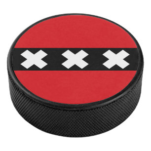 Flagge von Amsterdam, Niederlande Hockey Puck