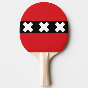 Flagge von Amsterdam, Niederlande Ping-Pong-Schläg Tischtennis Schläger