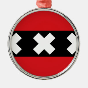 Flagge von Amsterdam Ornament Aus Metall