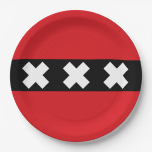 Flagge von Amsterdam Pappteller