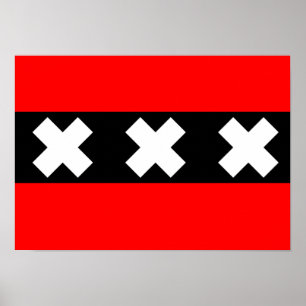 Flagge von Amsterdam Poster