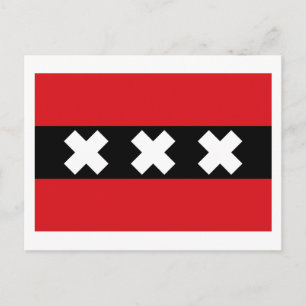 Flagge von Amsterdam Postkarte