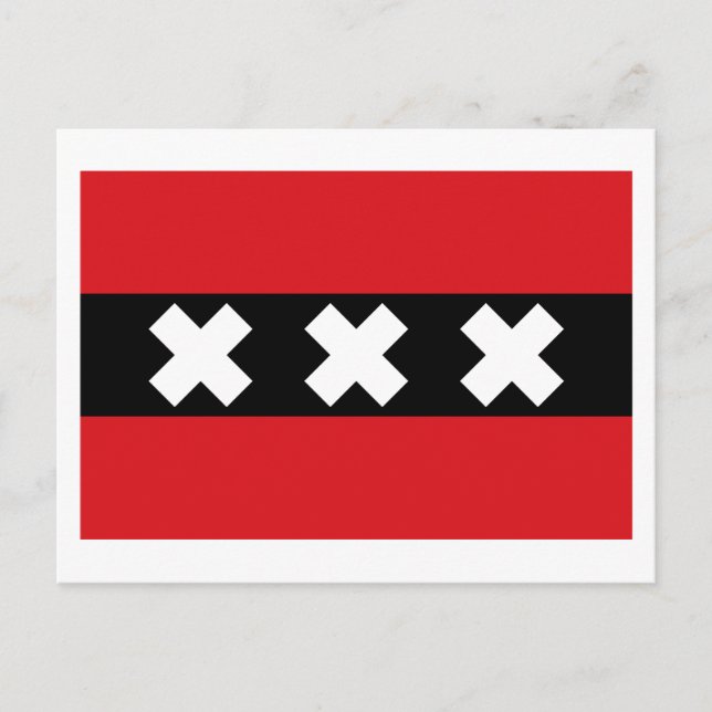 Flagge von Amsterdam Postkarte (Vorderseite)