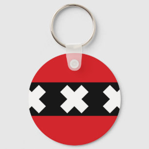 Flagge von Amsterdam Schlüsselanhänger