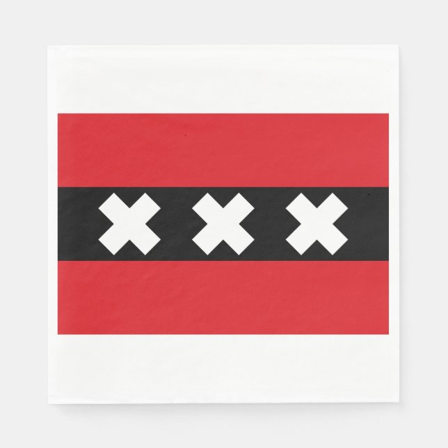 Flagge von Amsterdam Serviette (Vorderseite)