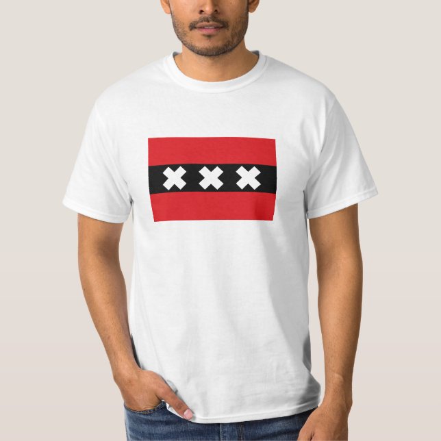Flagge von Amsterdam T-Shirt (Vorderseite)