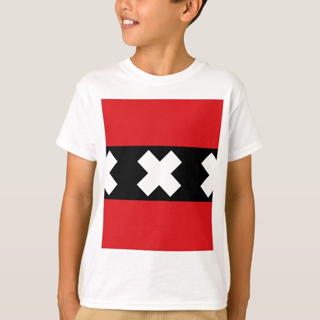 Flagge von Amsterdam T-Shirt (Vorderseite)