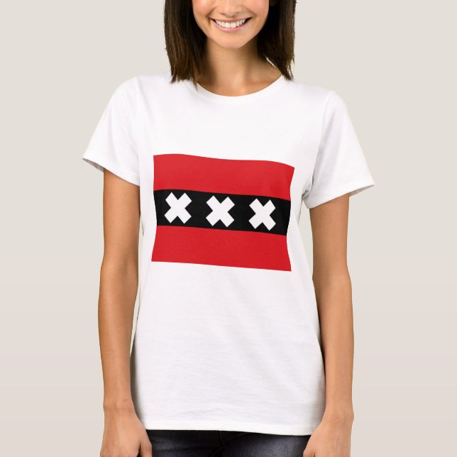 Flagge von Amsterdam T-Shirt (Vorderseite)