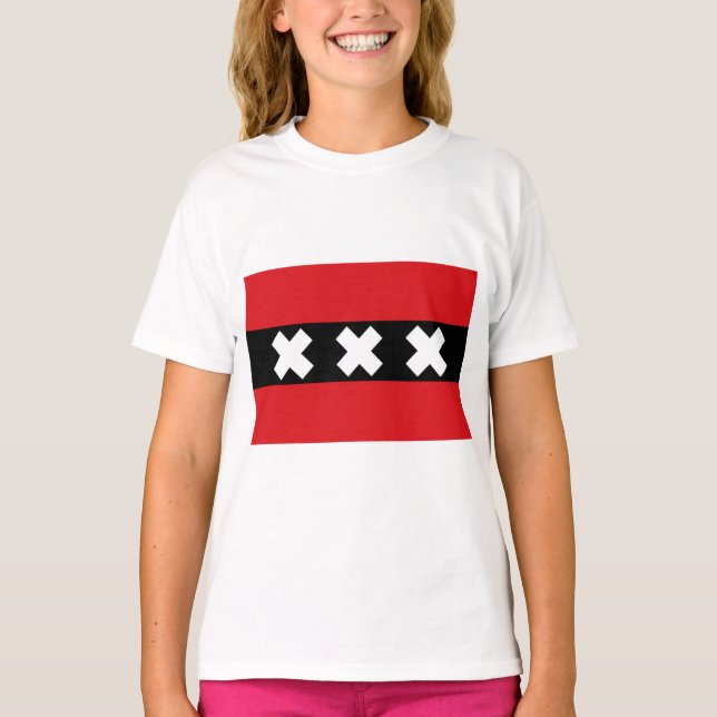 Flagge von Amsterdam T-Shirt (Vorderseite)