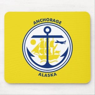 Flagge von Anchorage, Alaska-Mauspad Mousepad