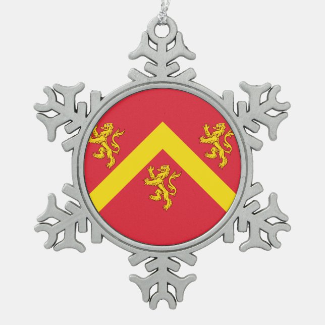 Flagge von Anglesey Schneeflocken Zinn-Ornament (Vorderseite)