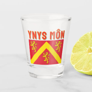Flagge von Anglesey, Wales Schnapsglas