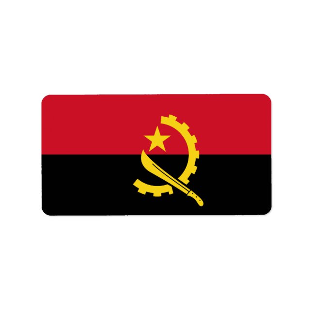 Flagge von Angola Adressaufkleber (Vorne)