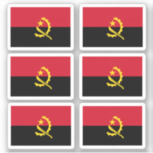 Flagge von Angola - eine Sammlung Aufkleber