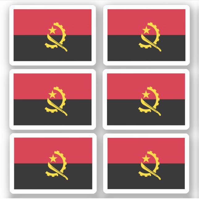 Flagge von Angola - eine Sammlung Aufkleber (Vorderseite)