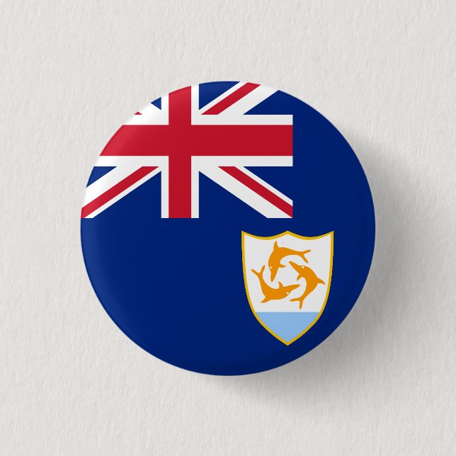 Flagge von Anguilla Button (Vorderseite)