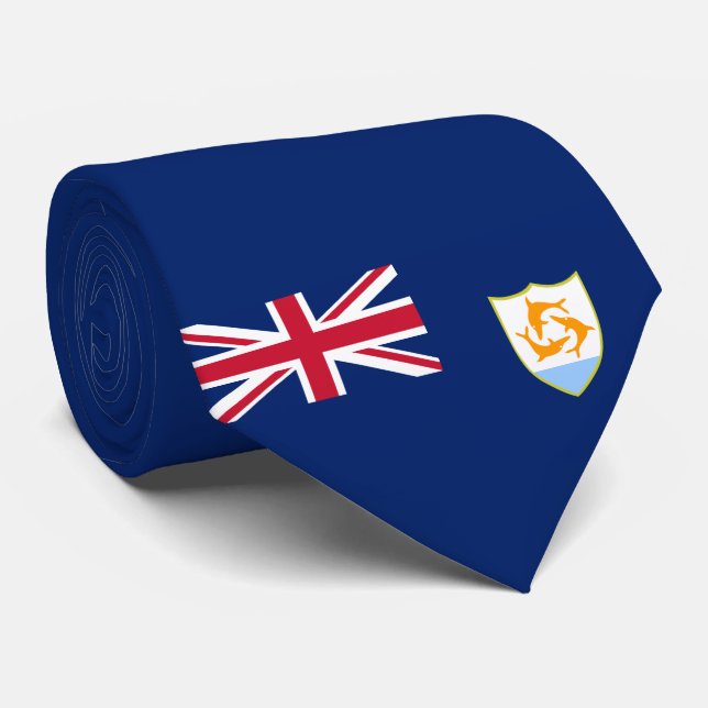 Flagge von Anguilla (Karibik) Krawatte (Gerollt)