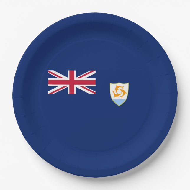 Flagge von Anguilla (Karibik) Pappteller (Vorderseite)