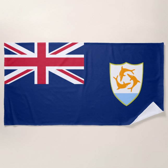 Flagge von Anguilla (Karibik) Strandtuch (Vorderseite)