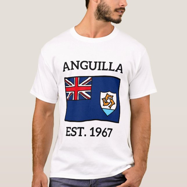 Flagge von Anguilla T-Shirt (Vorderseite)