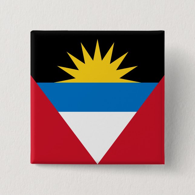 Flagge von Antigua und Barbuda Button (Vorderseite)