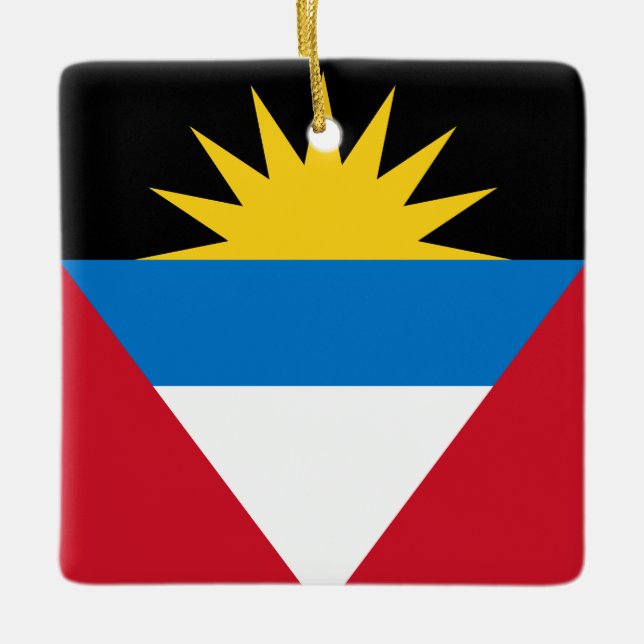 Flagge von Antigua und Barbuda Keramikornament (Vorderseite)