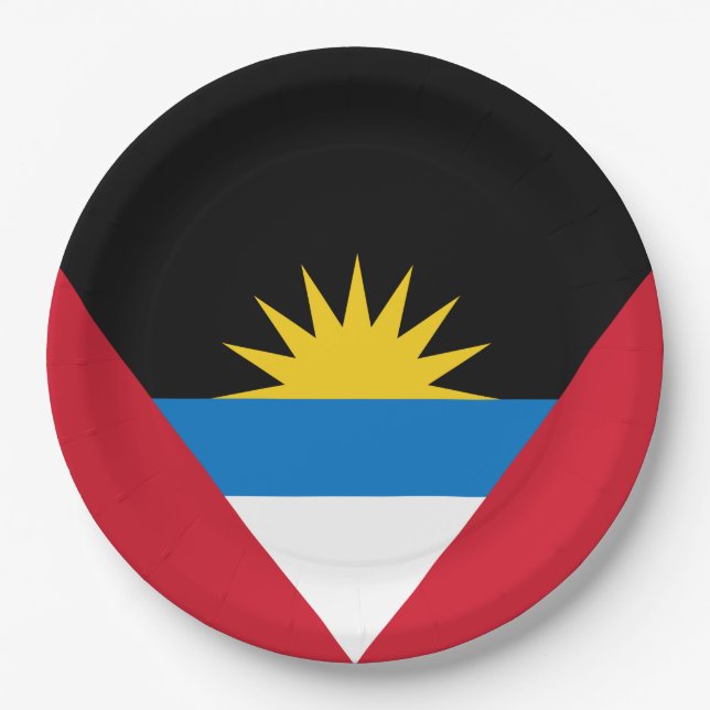 Flagge von Antigua und Barbuda Pappteller (Vorderseite)