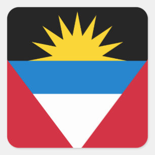 Flagge von Antigua und Barbuda Quadratischer Aufkleber