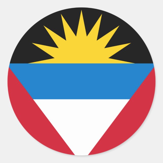 Flagge von Antigua und Barbuda Runder Aufkleber (Vorderseite)